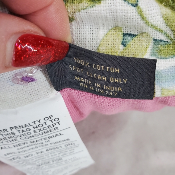 Bunny 🐰 pillow Beaded Rabbit Easter Throw Toss Accent Pink Floral Shabby Chic - Picture 10 of 10